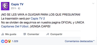 Los perfiles anuncian la emisiĂłn antes de su inicio, pero todos estos mensajes desaparecen al finalizar el partido (vĂa Verne)